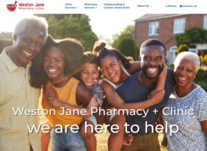 A website designed for a pharmacy and clinic